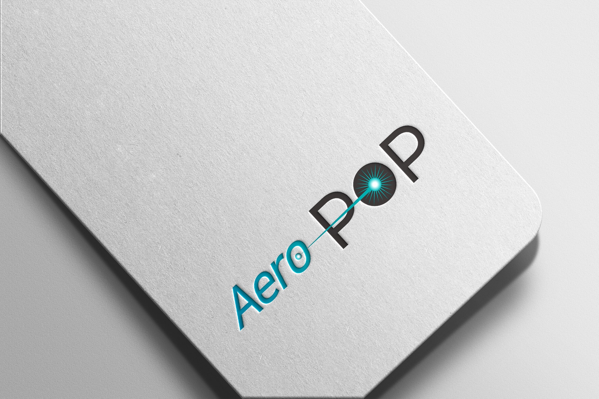 엘림텍 아에로팝(AEROPOP) 로고 디자인 명함 목업 이미지